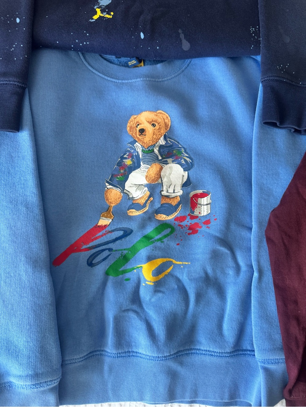 Polo by Ralph Lauren Kids' Bear Graphic Sweatshirts and long sleeve tee bundle